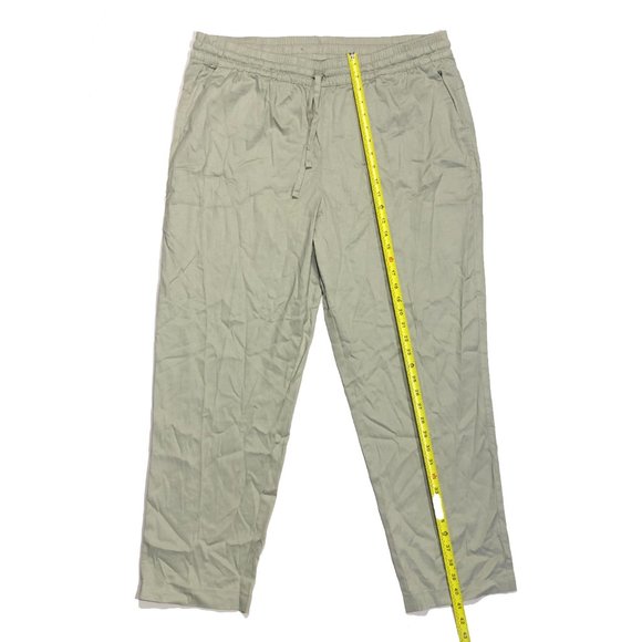 32 Degrees Cool Womens Size XL Sage Green Drawstring Stretch Linen Blend Pants - Picture 2 of 7